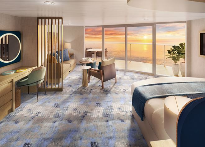海洋标志号邮轮全视野晚霞海景套房图片